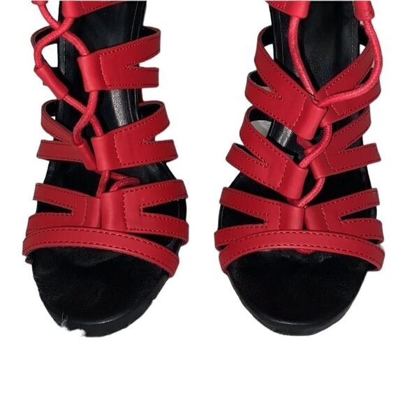 Women's Open Toe Strappy Red Sandals (Size 7) - Picture 7 of 9